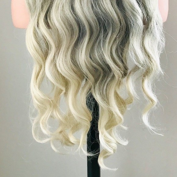 Pretty in Ombre Platinum Ash “Put On & Go” Premium Fiber Wig -Daily Wear/Events - Picture 11 of 13